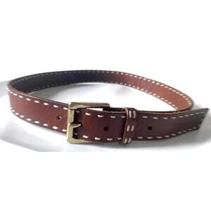Michael Kors Brown Leather Belt W/ Beautiful Stitching / 40" / Timeless!